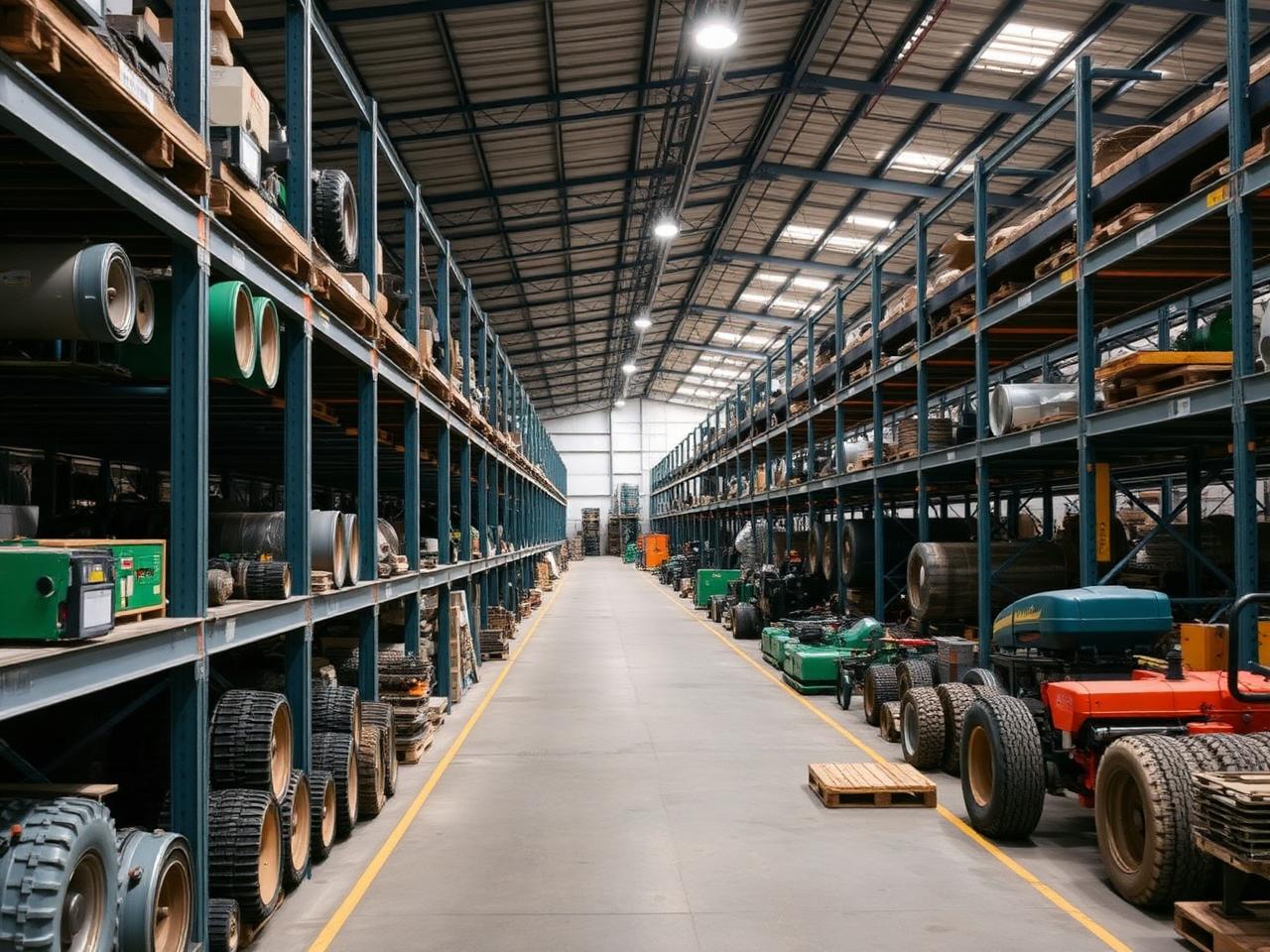 GB Newbry Abby warehouse stocked with machinery and parts